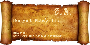 Burgert Mahália névjegykártya